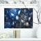 Designart - Crystal Cell Dark Blue Steel Texture - Abstract Wall Art Canvas